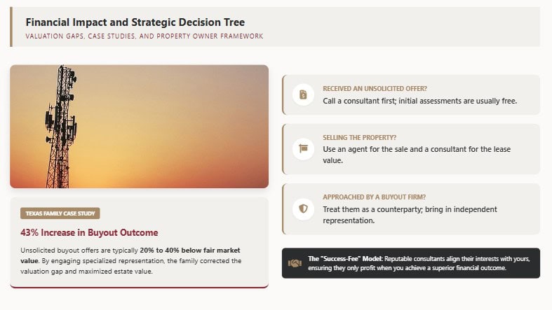 cell tower lease consultant verses real estate agent vs buyout firm