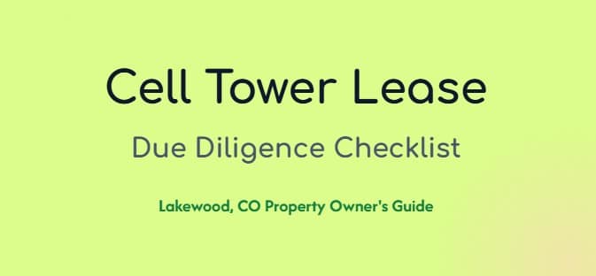cell tower lease due diligence checklist lakewood co