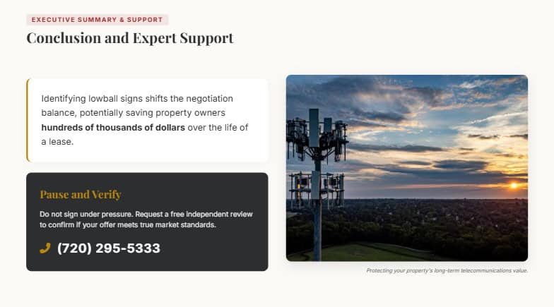 cell tower lease lowball 7 sign