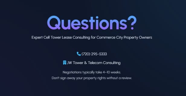 cell tower lease negotiation commerce city