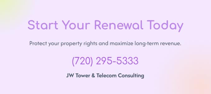 cell tower lease renewal checklist wheat ridge