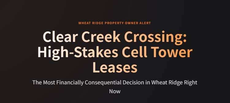 clear creek crossing cell tower lease wheat ridge co