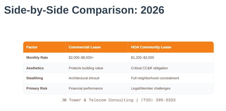 hoa vs commercial cell tower lease centennial